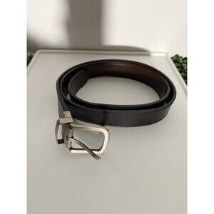 Perry Ellis Portfolio Men's Leather Dress Belt- Color: Black-Size:Small(30-32)